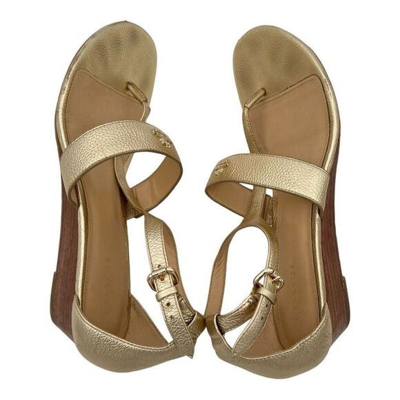 Coach Women's Metallic Low Heel Thong Strap Sandals Gold Size 9B - Picture 5 of 8